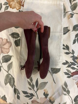 Bailarinas Piel Bimba y Lola Marrón/Rojo