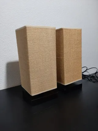 Lámparas de mesilla de Yute y Madera