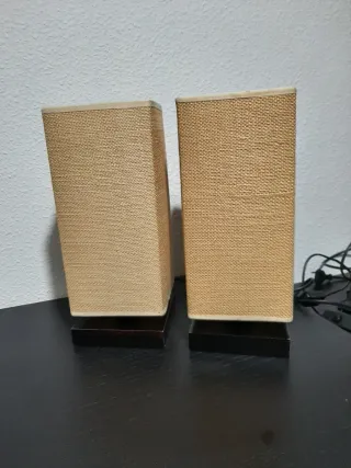 Lámparas de mesilla de Yute y Madera