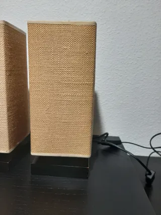 Lámparas de mesilla de Yute y Madera