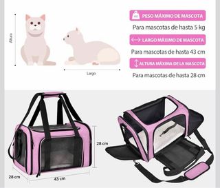 Transportín Malla Perro/Gato Rosa y Negro