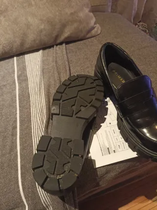 Mocasines plataforma negros talla 38