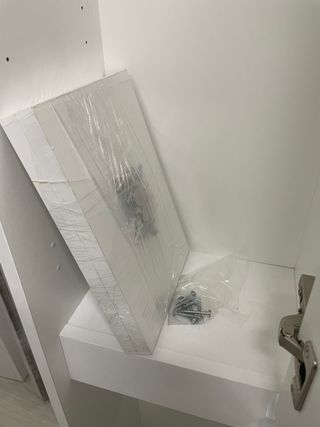 Armario pared auxiliar baño blanco brillo