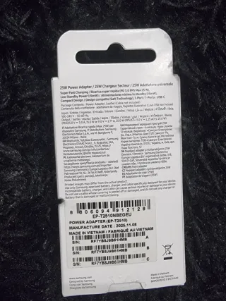 Cargador Samsung 25W Power Adapter(carga rápida)