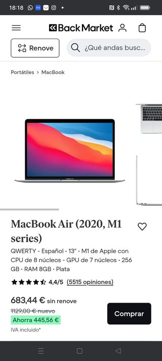 MACBOOK AIR M1 8/256