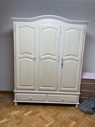 Armario blanco lacado 3 puertas