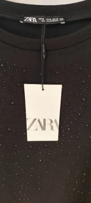 Vestido Zara negro con brillos