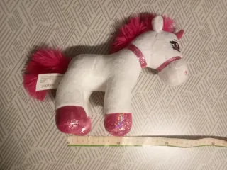 Peluche unicorno bianco e rosa