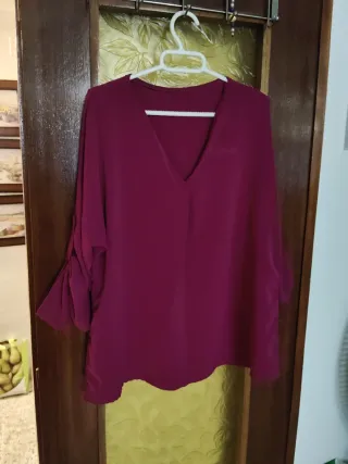 Mujer Blusa Morada Oscura Talla XL