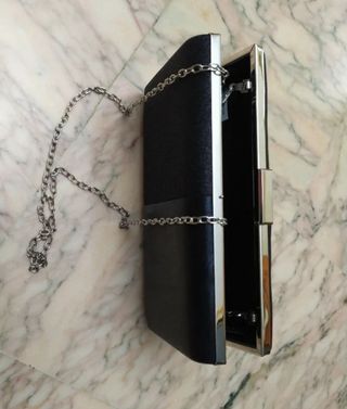 Borsa borsetta elegante nera con catena