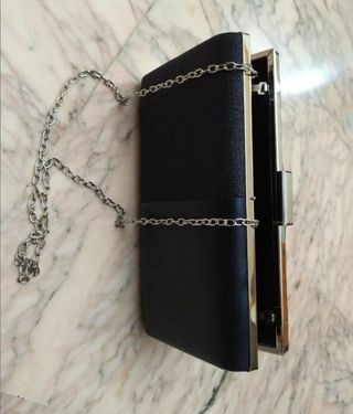 Borsa borsetta elegante nera con catena