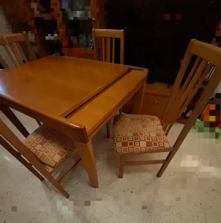 Mesa comedor y 4 sillas haya maciza