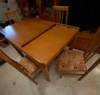 Mesa comedor y 4 sillas haya maciza