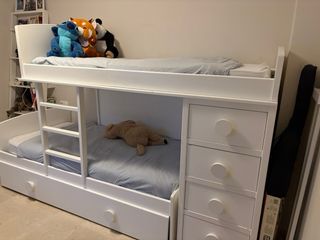 Literas  infantiles 3 camas y cuatro cajones