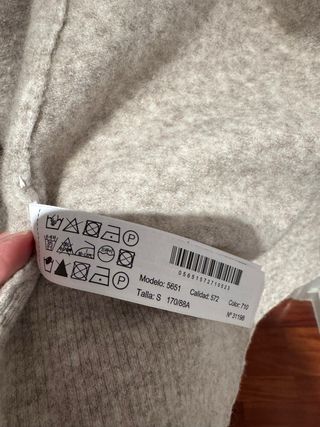 Chaqueta punto larga beige talla única