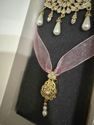 Aderezo niña fallera dorado y perlas