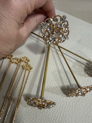 Aderezo niña fallera dorado y perlas