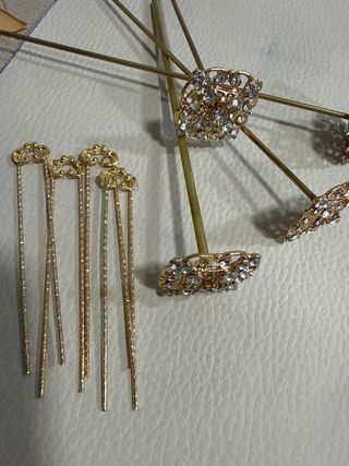 Aderezo niña fallera dorado y perlas