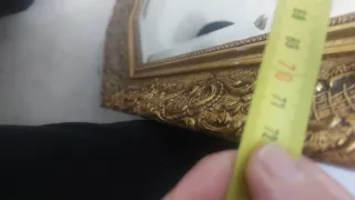 Espejo antiguo octogonal dorado