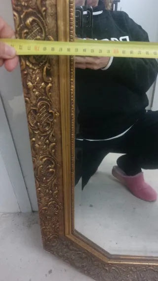 Espejo antiguo octogonal dorado