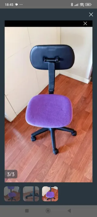Silla de escritorio juvenil morada