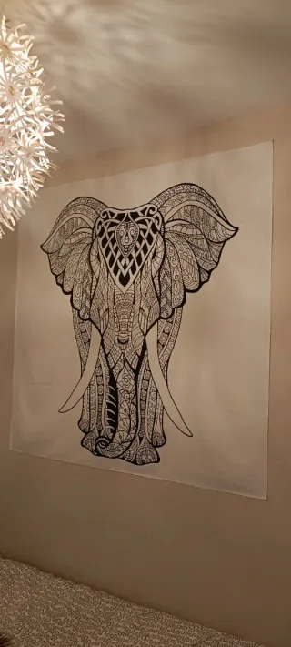 Fular/Pareo Mandala Elefante Tela Fina 145x145