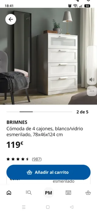Cómoda 4 cajones Brimnes blanca Ikea