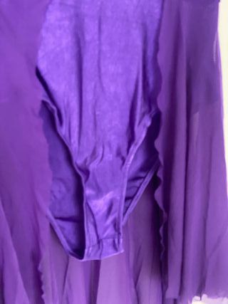 Costume da ballo viola e rosa con pietre