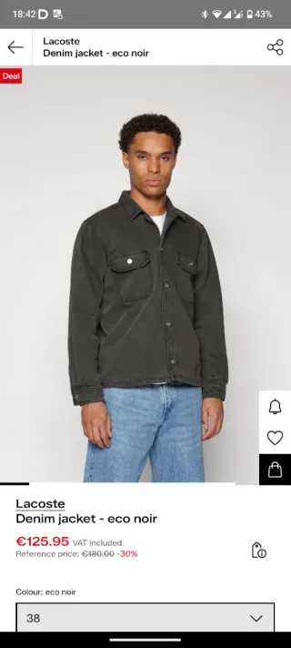 Chaqueta vaquera Lacoste eco noir