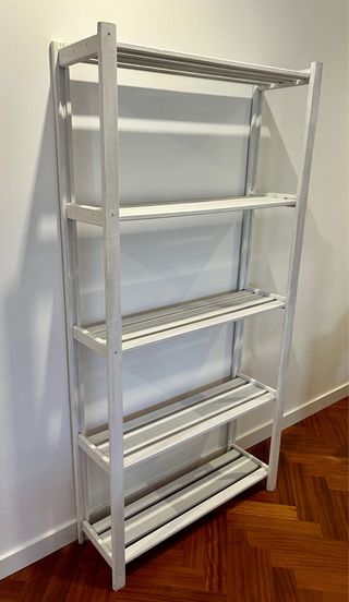 Estantería madera 5 baldas blanca