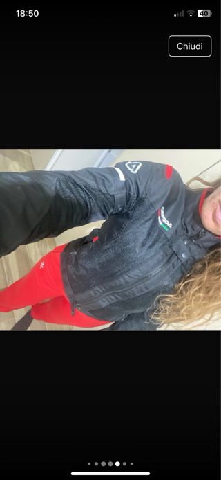 Giacca moto Acerbis donna nera/rossa