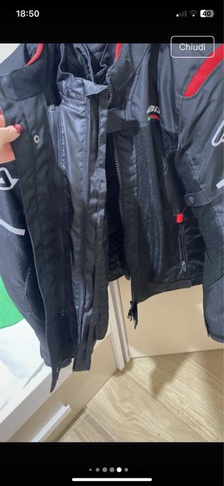 Giacca moto Acerbis donna nera/rossa