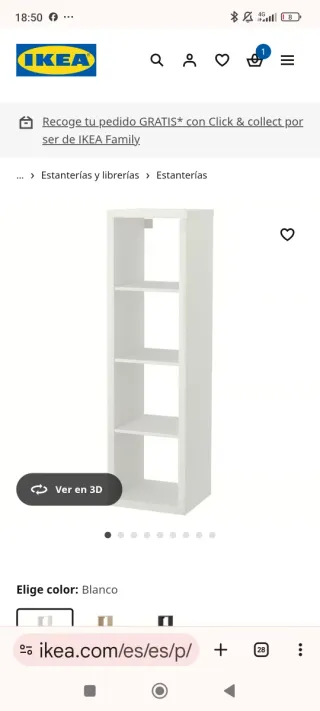 Estantería IKEA 4 huecos blanca