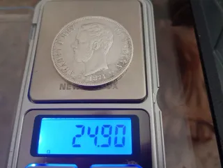 N° 1. Moneda Plata Amadeo I 1871. 18-71