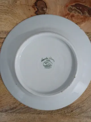 2 Platos Porcelana Santa Clara Dorados