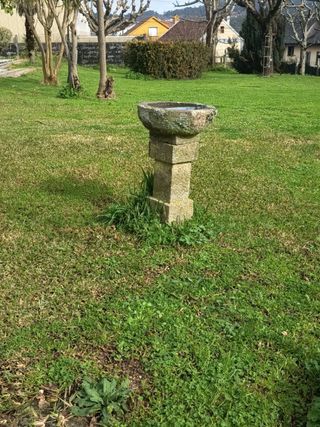 Bebedero/baño para pájaros de piedra