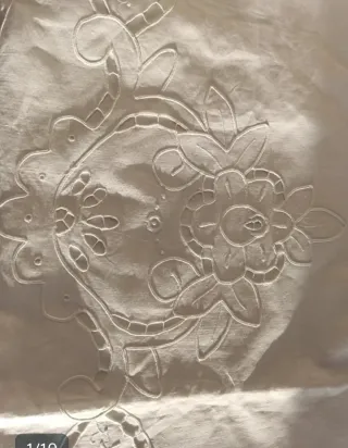 Lenzuola matrimoniali vintage ricamate misto lino