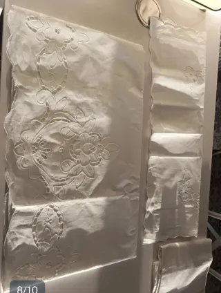 Lenzuola matrimoniali vintage ricamate misto lino