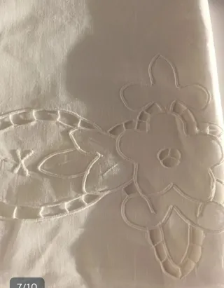 Lenzuola matrimoniali vintage ricamate misto lino