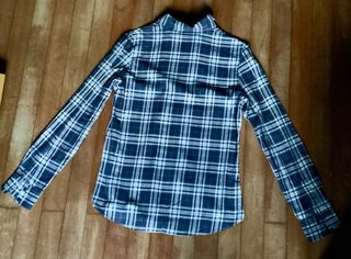 Blusa Paul & Shark cuadros azul y blanco