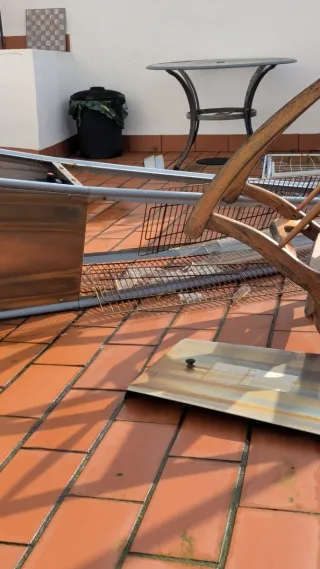 Estufa de gas con cristal roto