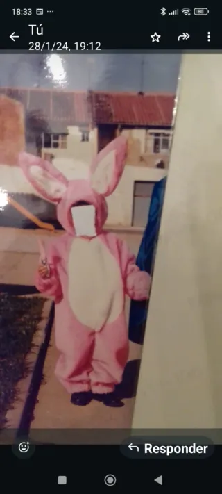 Disfraz de conejo rosa infantil