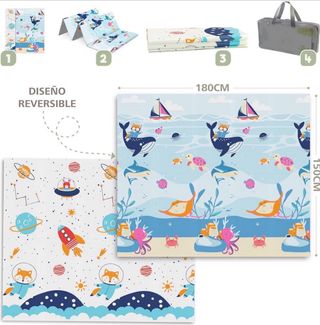 Alfombra Juego Bebé XXL Plegable Reversible