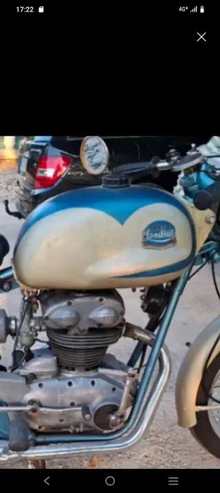 Depósito Moto Mondial 200 Beige/Azul