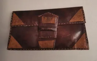Bolso de mano artesanal cuero mujer