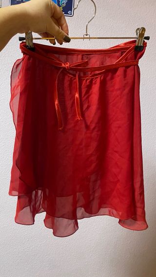 Falda ballet tul roja talla única