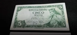 Lote de 5 billetes antiguos