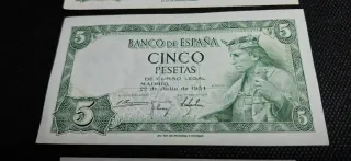 Lote de 5 billetes antiguos