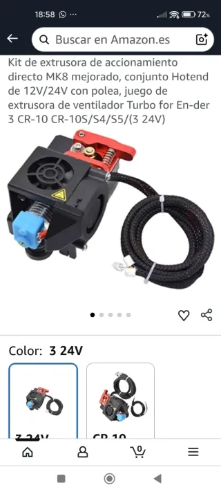 Extrusor 3D Hotend con ventilador 1 SOLO USO