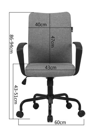 Silla de oficina gris sin apoyabrazos